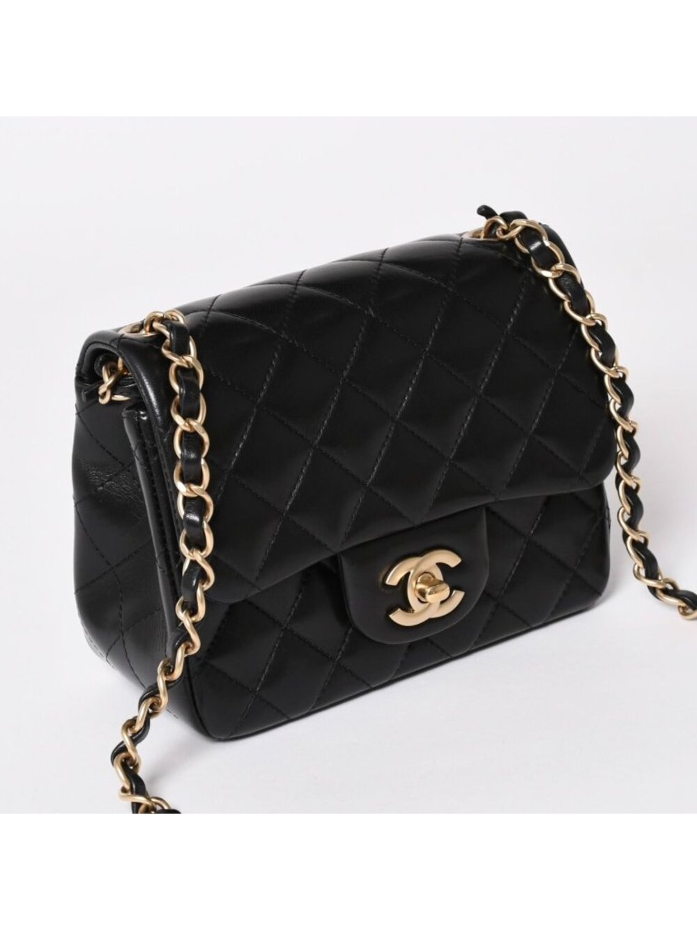 Chanel Mini Quilted 17 S Flap S Chain Shoulder Bag CC Logo Lambskin Black - Picture 3 of 16